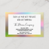 カラーシフト割引クーポンカード 名刺 (裏面)