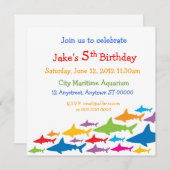 カラーシャークの誕生日招待状 招待状 (正面/裏面)