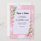 カラーシンプルデザイン冬季ウェディング招待状 招待状 (正面)