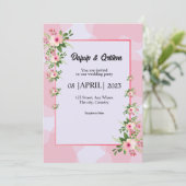 カラーシンプルデザイン冬季ウェディング招待状 招待状 (スタンド正面)