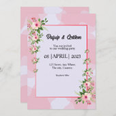 カラーシンプルデザイン冬季ウェディング招待状 招待状 (正面/裏面)