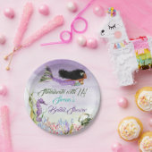 カラーシーホースの人魚カニパープル金ゴールドグリーン ペーパープレート (パーティー)