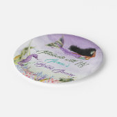 カラーシーホースの人魚カニパープル金ゴールドグリーン ペーパープレート (アングル)