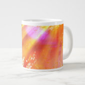 カラーシームレスアート背景黄色、オレンジ色 ジャンボコーヒーマグカップ (正面右)