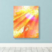 カラーシームレスアート背景（黄色、オレンジ） キャンバスプリント (インサイチュ (ウッドフロア))