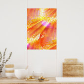 カラーシームレスアート背景（黄色、オレンジ） ポスター (キッチン)