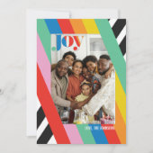 カラージョイモダンホリストライプのーフォトカード 招待状 (正面)