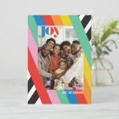 カラージョイモダンホリストライプのーフォトカード 招待状 (スタンド正面)