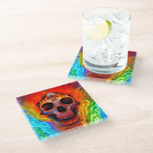 カラースカル ガラスコースター (アングル)