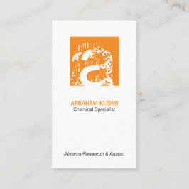 カラースクエアモノグラム（オレンジ） 名刺