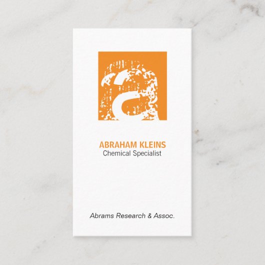 カラースクエアモノグラム（オレンジ） 名刺 (正面)
