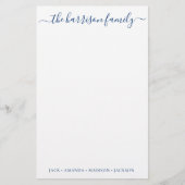 カラースクリプトファミリパーソナライズされたステーショナリー 便箋 (正面)