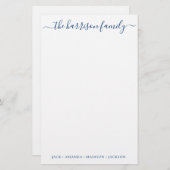 カラースクリプトファミリパーソナライズされたステーショナリー 便箋 (正面/裏面)