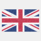 カラースケッチ効果イギリス国旗のユニオンジャック 長方形シール (正面)