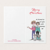 カラースケッチ2人の親友とその犬 (外部フラット)