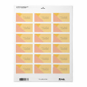 カラースタイリッシュブロックパステルオレンジ&ピーチアドレス ラベル (フルシート)