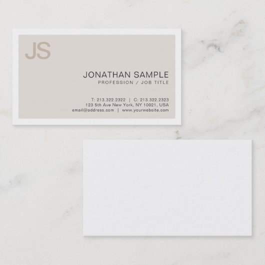 カラースタイリッシュモノグモダンラム平お洒落質ラグジュアリー 名刺 (正面/裏面)