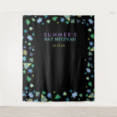 カラースターズバーバルミツワーフォトオペバックドロップ タペストリー (正面)