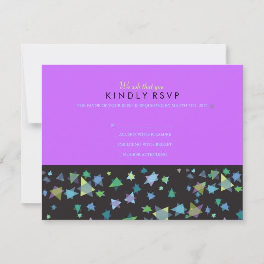 カラースターズバーバルミツワー返信カード 出欠カード (正面)