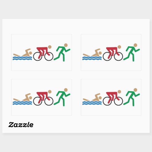 カラーステッカーシートのトライアスロンのロゴアイコン 長方形シール (シート)