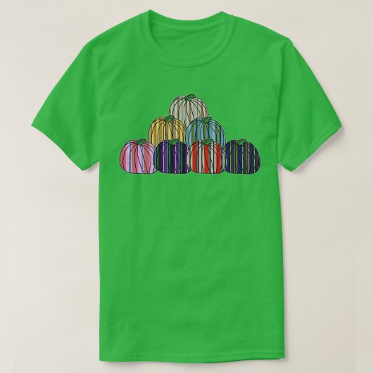 カラーストライプカボチャ山 Tシャツ (デザイン正面)