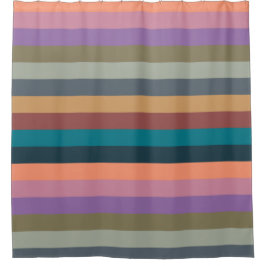 カラーストライプカラフルパステル シャワーカーテン