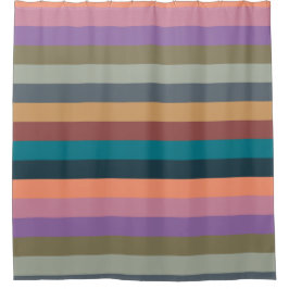 カラーストライプカラフルパステル シャワーカーテン