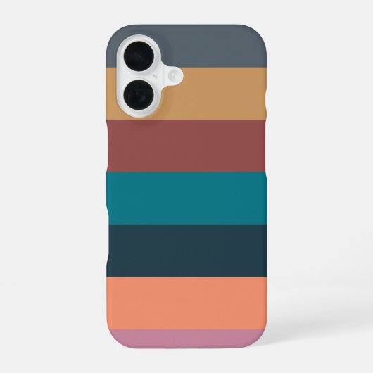 カラーストライプカラフルパステル iPhone 16ケース (裏面)