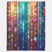 カラーストライプシャインの フリースブランケット (正面)