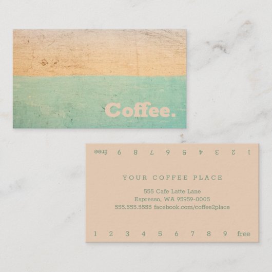 カラーストライプシンプルコーヒー|スタイルR ロイヤリティカード (正面/裏面)