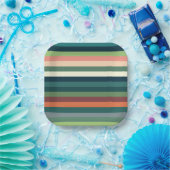 カラーストライプパーティー ペーパープレート (パーティー)