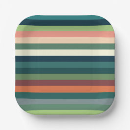 カラーストライプパーティー ペーパープレート