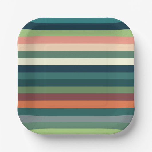 カラーストライプパーティー ペーパープレート (正面)