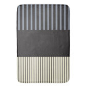 カラーストライプポップ・アートのカラー – ブラック、グレー、クリーム バスマット (正面縦)