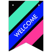 カラーストライプミックス – ミント王室の、ブルー、ピンク バンティングフラッグ (第2の旗)