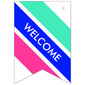 カラーストライプミックス – ミント王室の、ブルー、ピンク バンティングフラッグ (第1の旗)