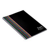 カラーストライプ名前をカスタムする少年の子供スクールジャーナル ノートブック (右側)