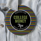 カラーストライプ |ヒントを参照 |大学のお金 缶バッジ (インサイチュ)