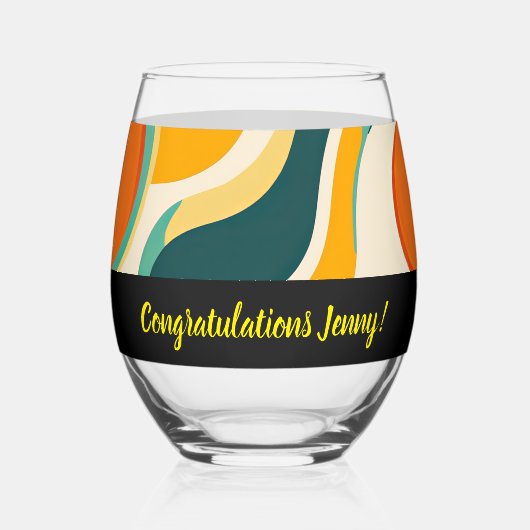 カラーストリーム ステムなしワイングラス (正面)