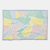 カラーストロークを使用した鮮やか形状パターンの再構築 キッチンタオル (横)