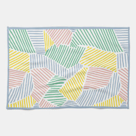 カラーストロークを使用した鮮やか形状パターンの再構築 キッチンタオル