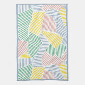 カラーストロークを使用した鮮やか形状パターンの再構築 キッチンタオル (縦)