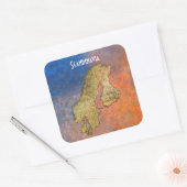 カラーストーンBGスタンプに関するSCANDINAVIAの地図 スクエアシール (封筒)