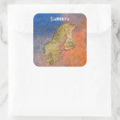 カラーストーンBGスタンプに関するSCANDINAVIAの地図 スクエアシール (バッグ)