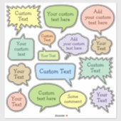 カラースピーチバブルステッカーセット シール (シート)