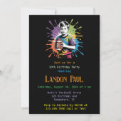 カラースプラッシュサッカー誕生日パーティー 招待状 (正面)