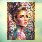 カラースプラッシュスタイリッシュを使用した3Dウォーターカラーレディ顔 ウィンドウサイン (シート3)