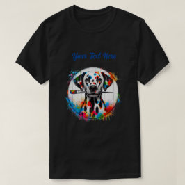 カラースプラッシュダルメシアンアーティスト - テキストを選択 Tシャツ