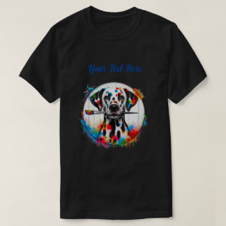 カラースプラッシュダルメシアンアーティスト - テキストを選択 Tシャツ