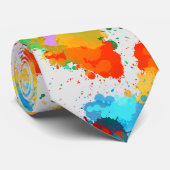 カラースプラッシュパターンCC01 LグレーBG ネクタイ (ロール)